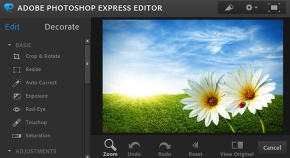 Photoshop Online Tools – Adobening bepul onlayn grafik muharriri