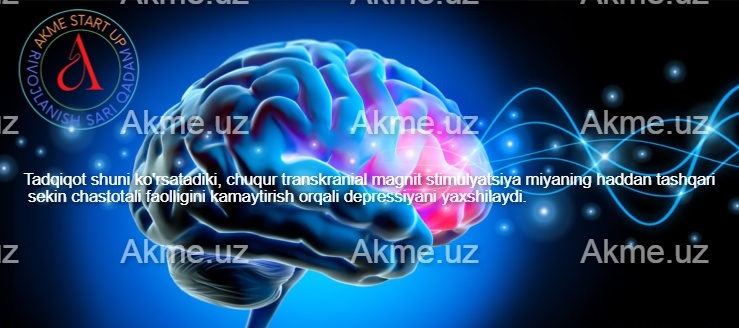 Tadqiqot shuni ko’rsatadiki, chuqur transkranial magnit stimulyatsiya miyaning haddan tashqari sekin chastotali faolligini kamaytirish orqali depressiyani yaxshilaydi.